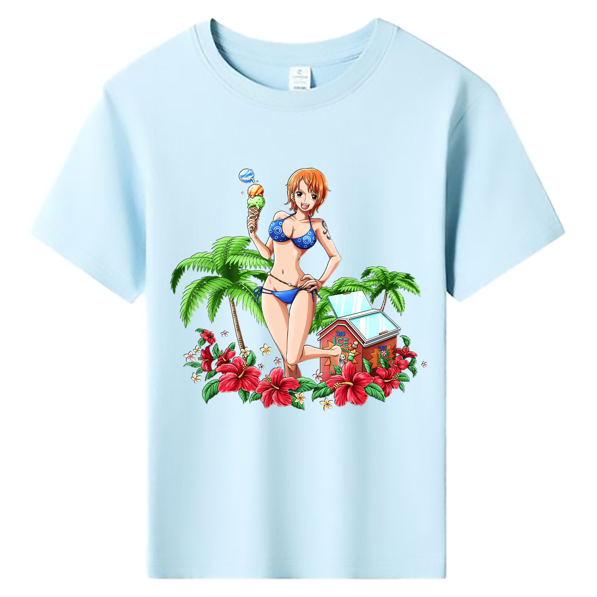 （画像用） ワンピース ナミ ONE PIECE Nami 綿100％キッズTシャツ（フロントプリント）